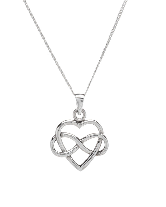 Sterling Silver Infinity Heart Pendant Necklace