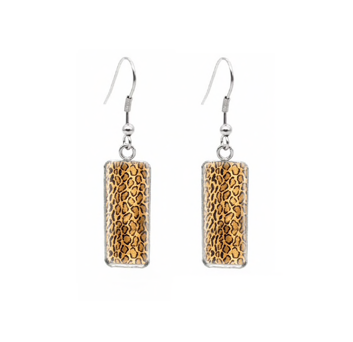 Patterned Rectangular Drop Earrings