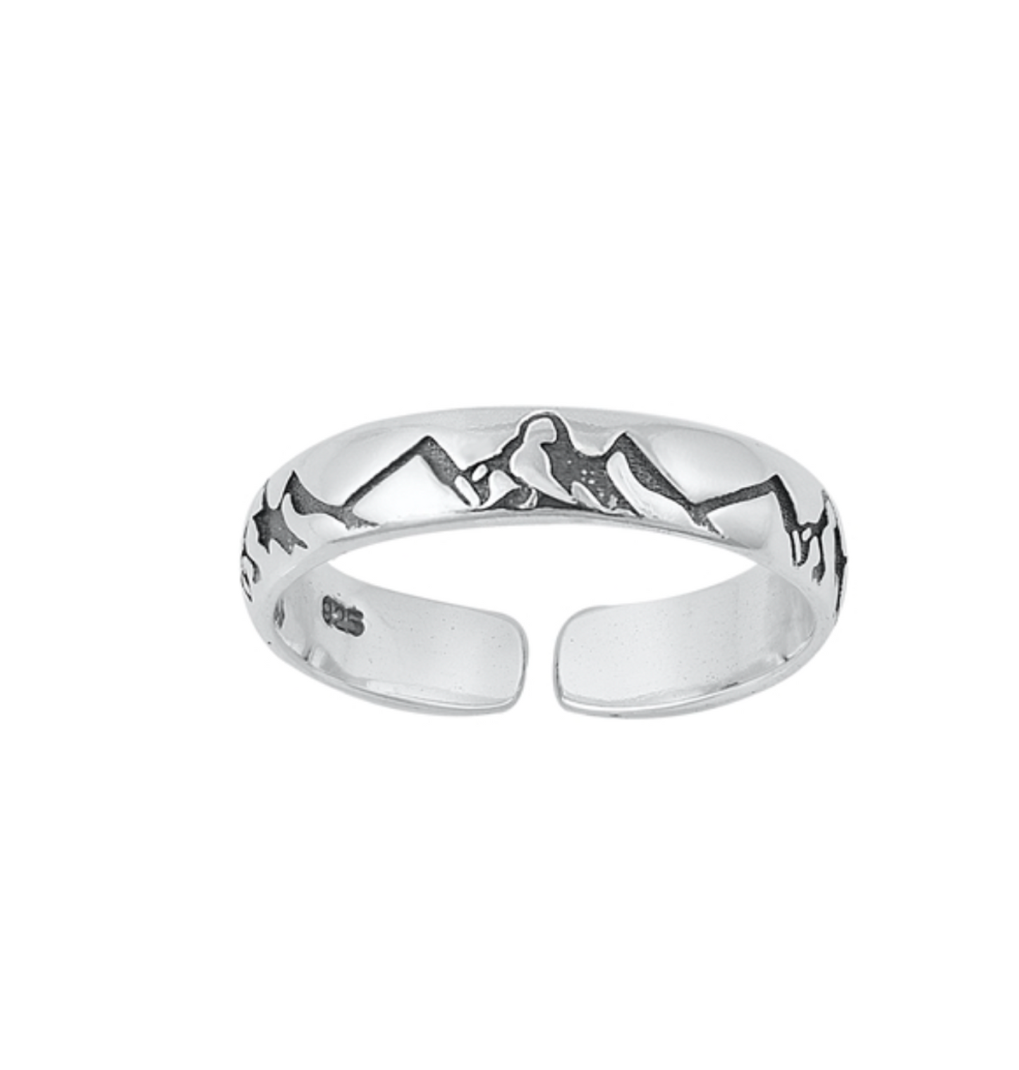 Sterling Silver Mountain Range Adjustable Toe Ring