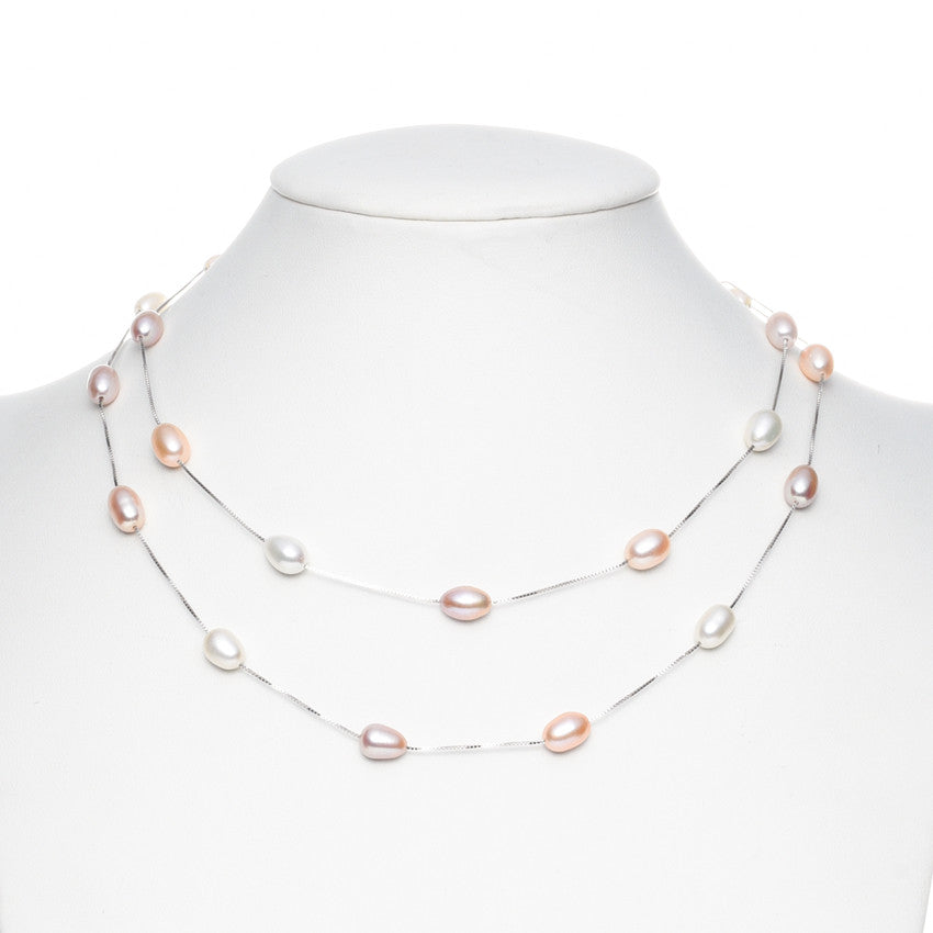 Gala Freshwater Pearl Station Chain Necklace