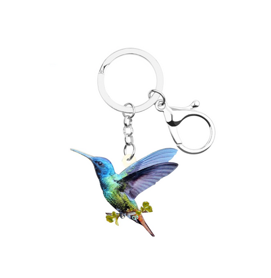 Blue Hummingbird Keychain