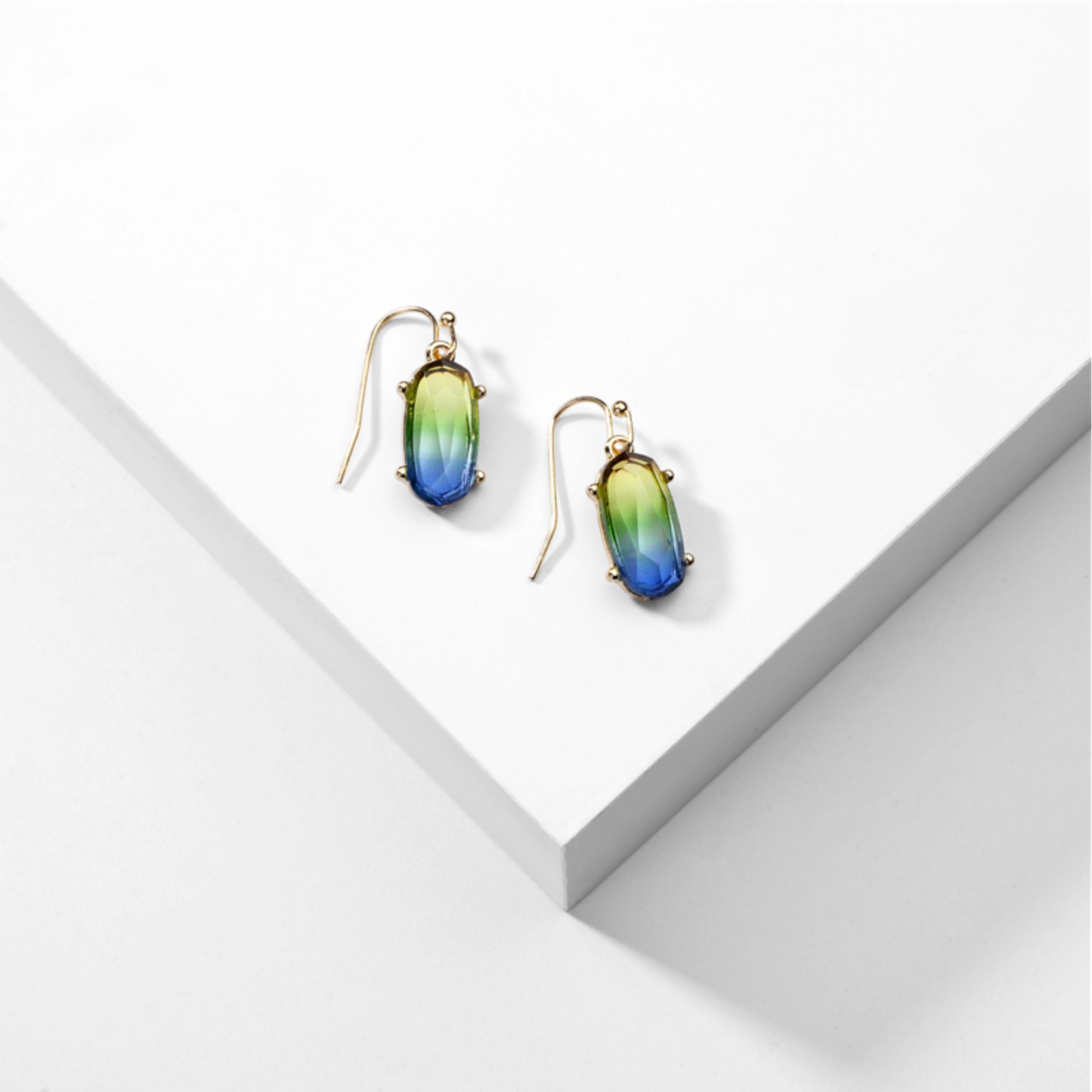 Colourful Ombre Crystal Drop Earrings
