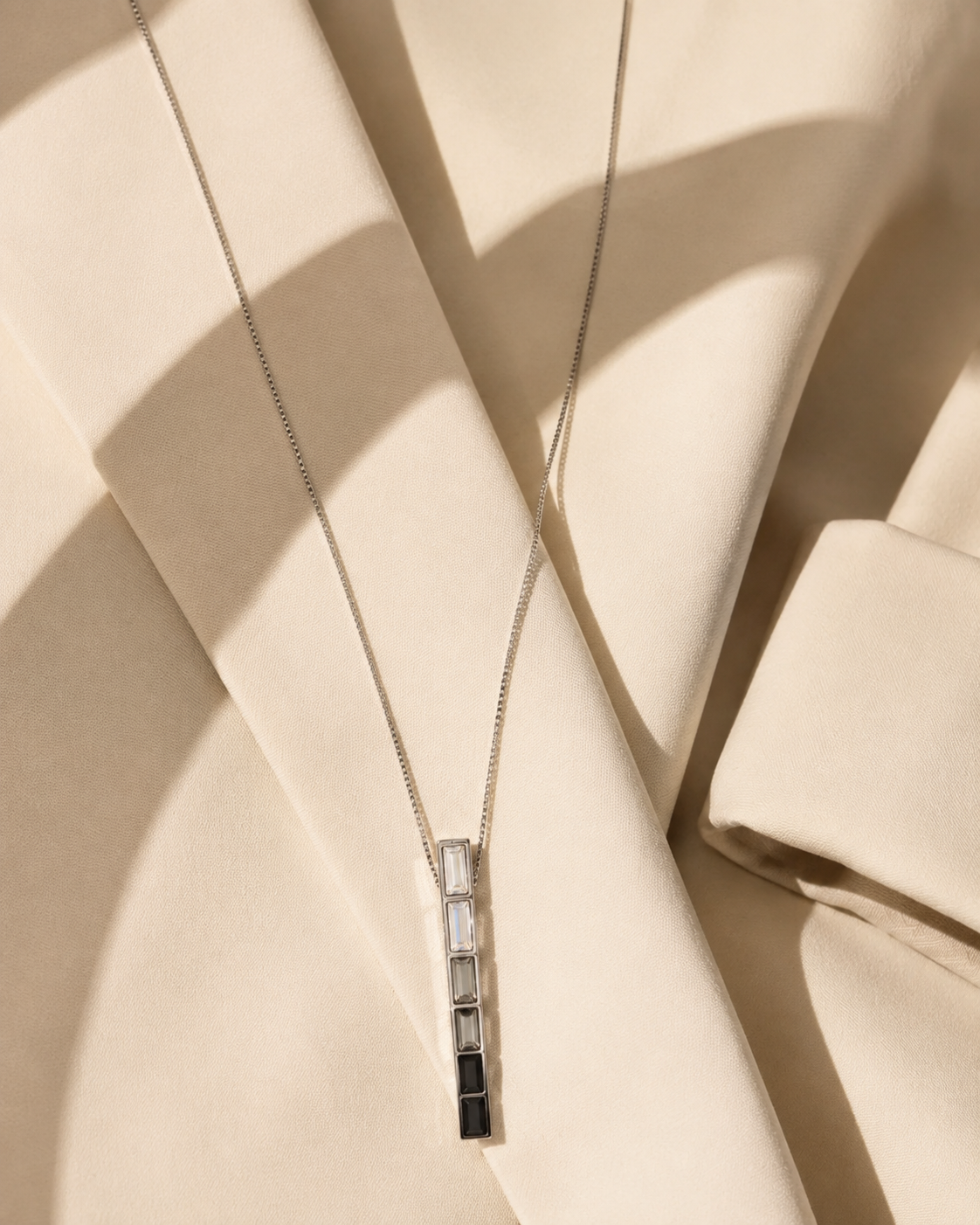 Crystal Bar Pendant Necklace with Swarovski Crystals