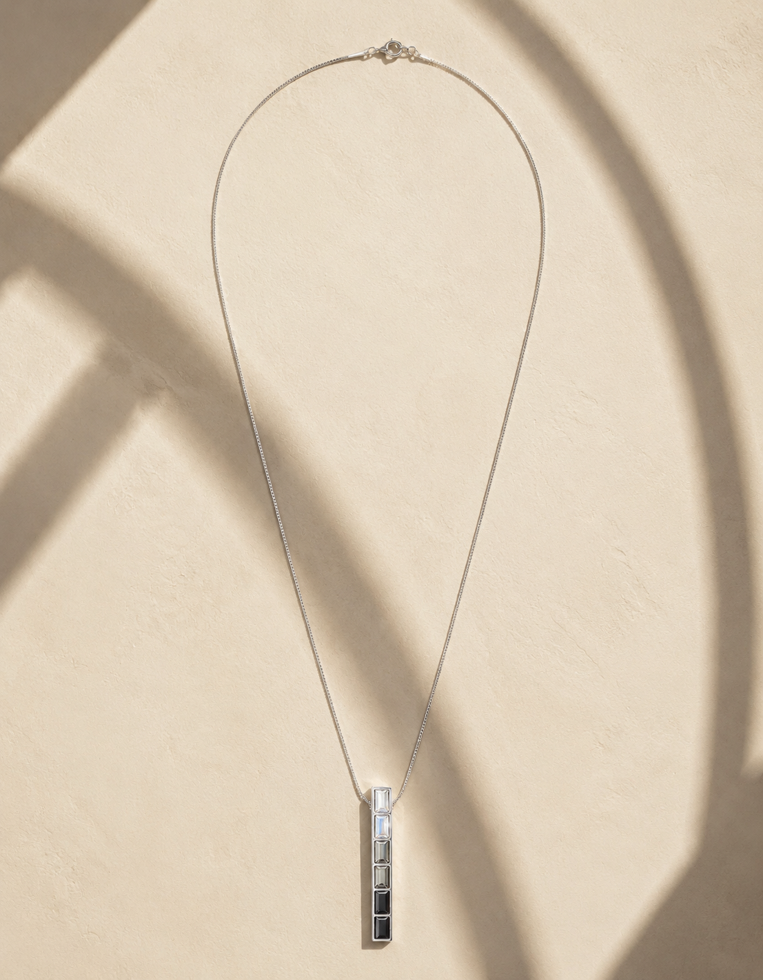Crystal Bar Pendant Necklace with Swarovski Crystals