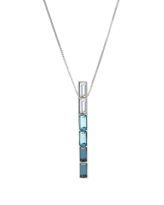 Crystal Bar Pendant Necklace with Swarovski Crystals