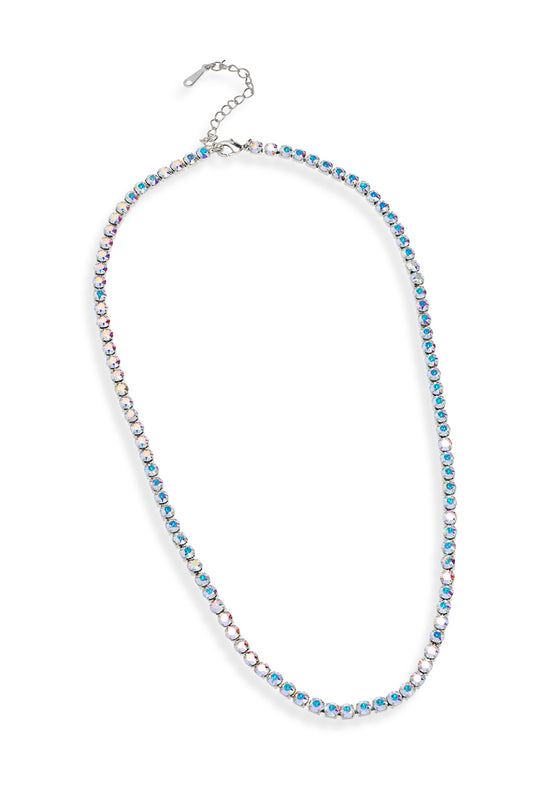 Aurora Borealis Crystal Tennis Necklace