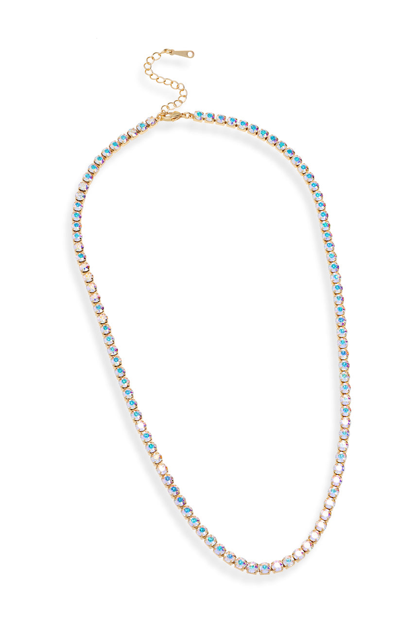 Aurora Borealis Crystal Tennis Necklace