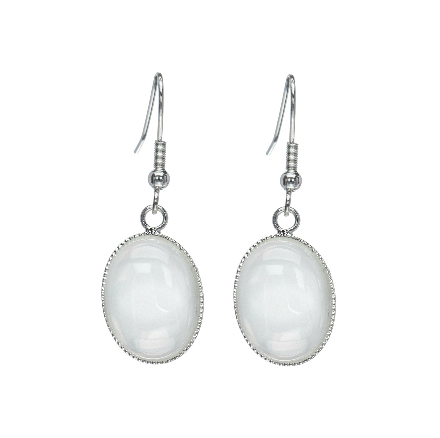 Mother Of Pearl Oval Drop Earrings