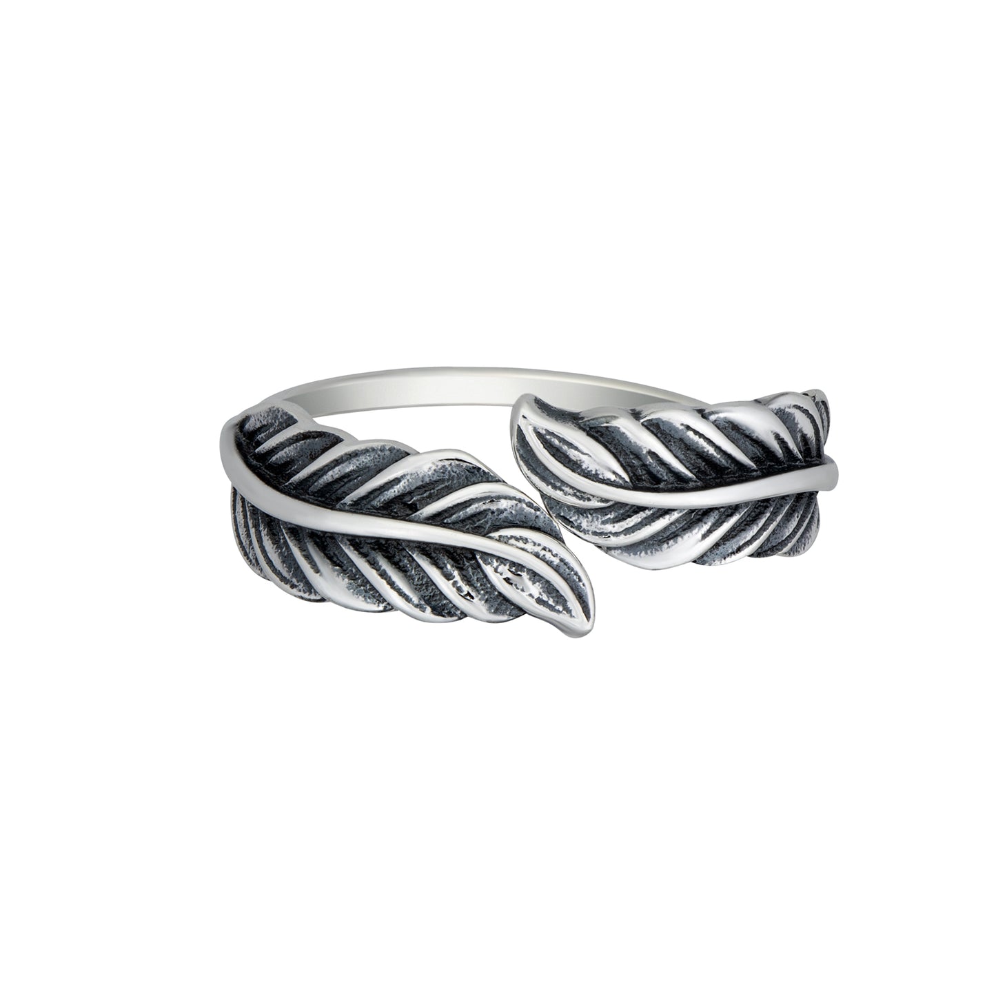 Sterling Silver Adjustable Feather Ring