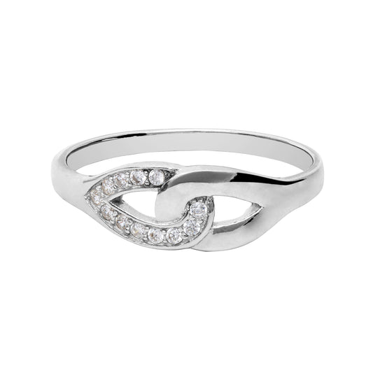 Cubic Zirconia & Sterling Silver Interlocked Ring