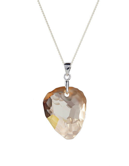 Silvertone Multi-faceted Swarovski Crystal Pendant Necklace