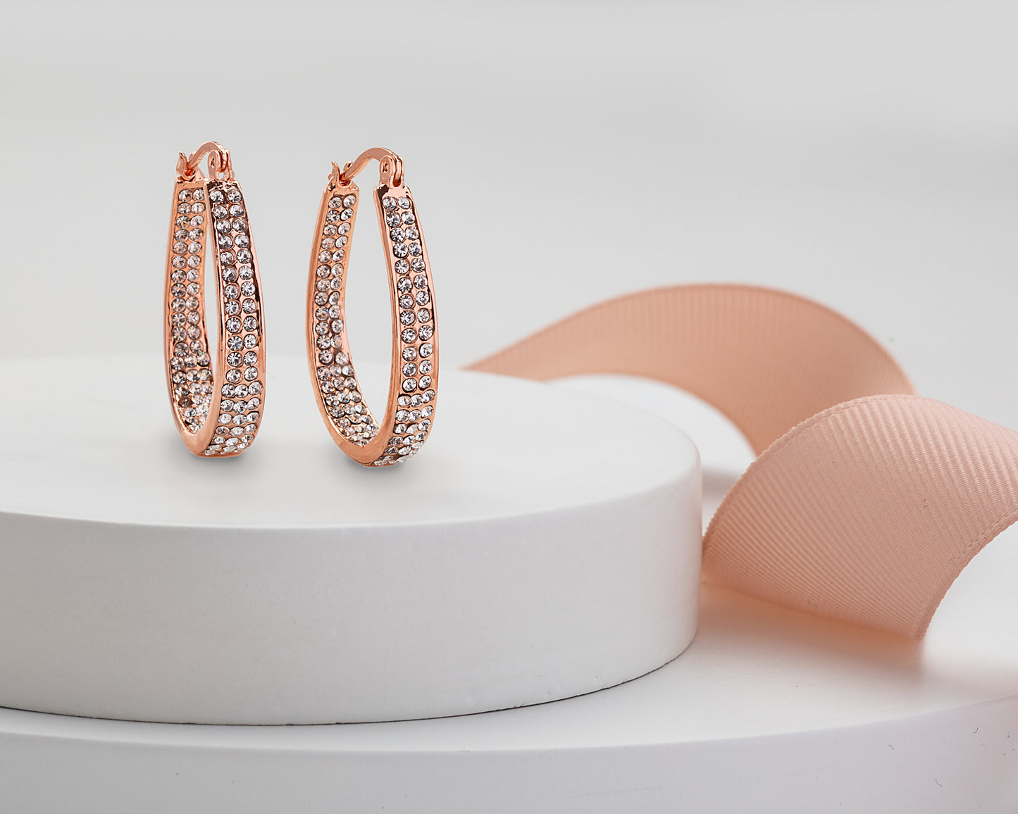 Dual Sided Crystal Pave Hoop Earrings