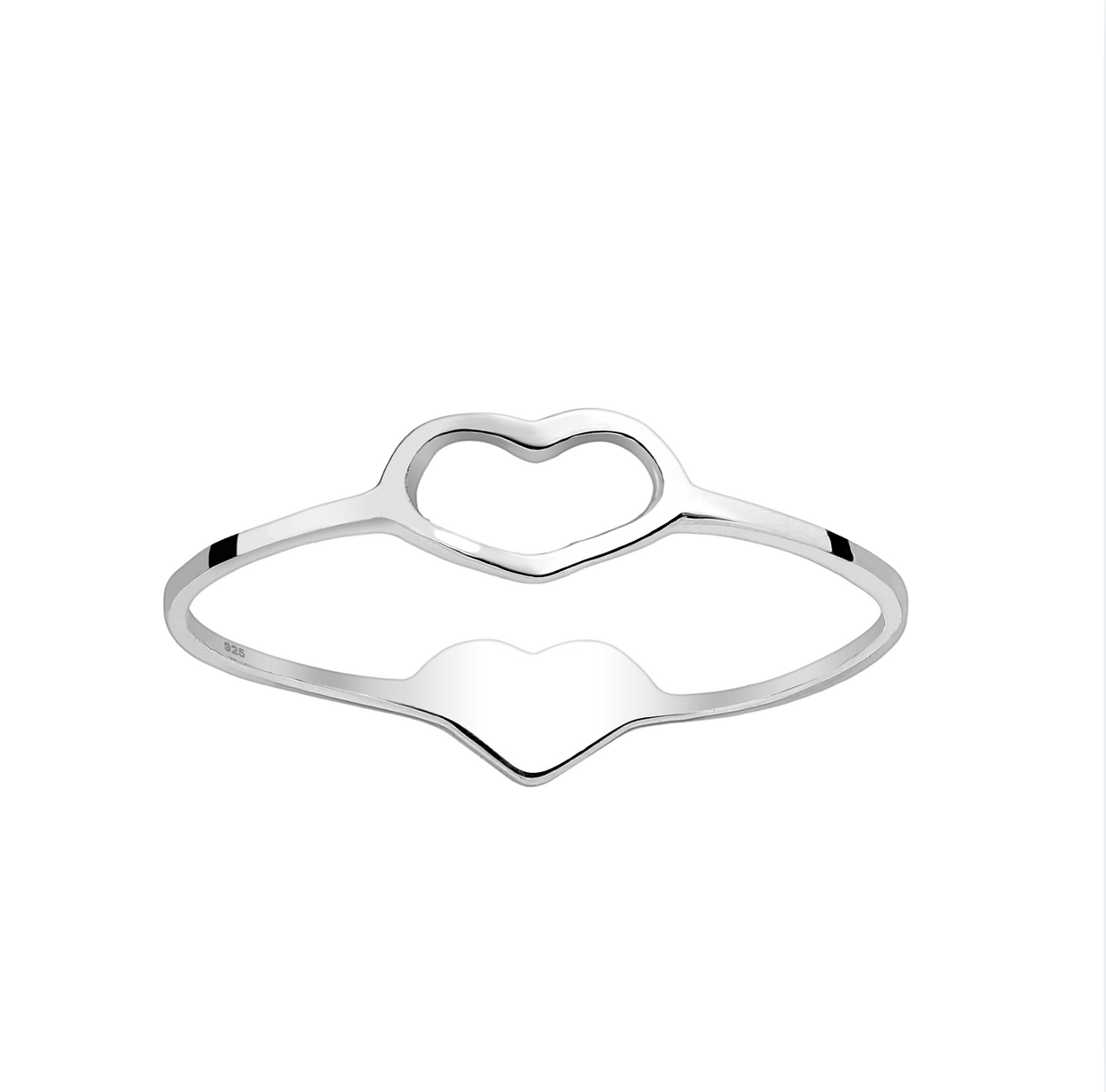 Sterling Silver Dual Heart Ring