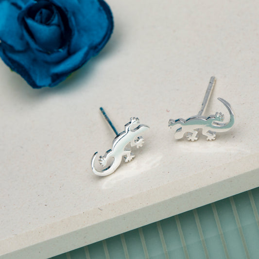 Sterling Silver Lizard Stud Earrings