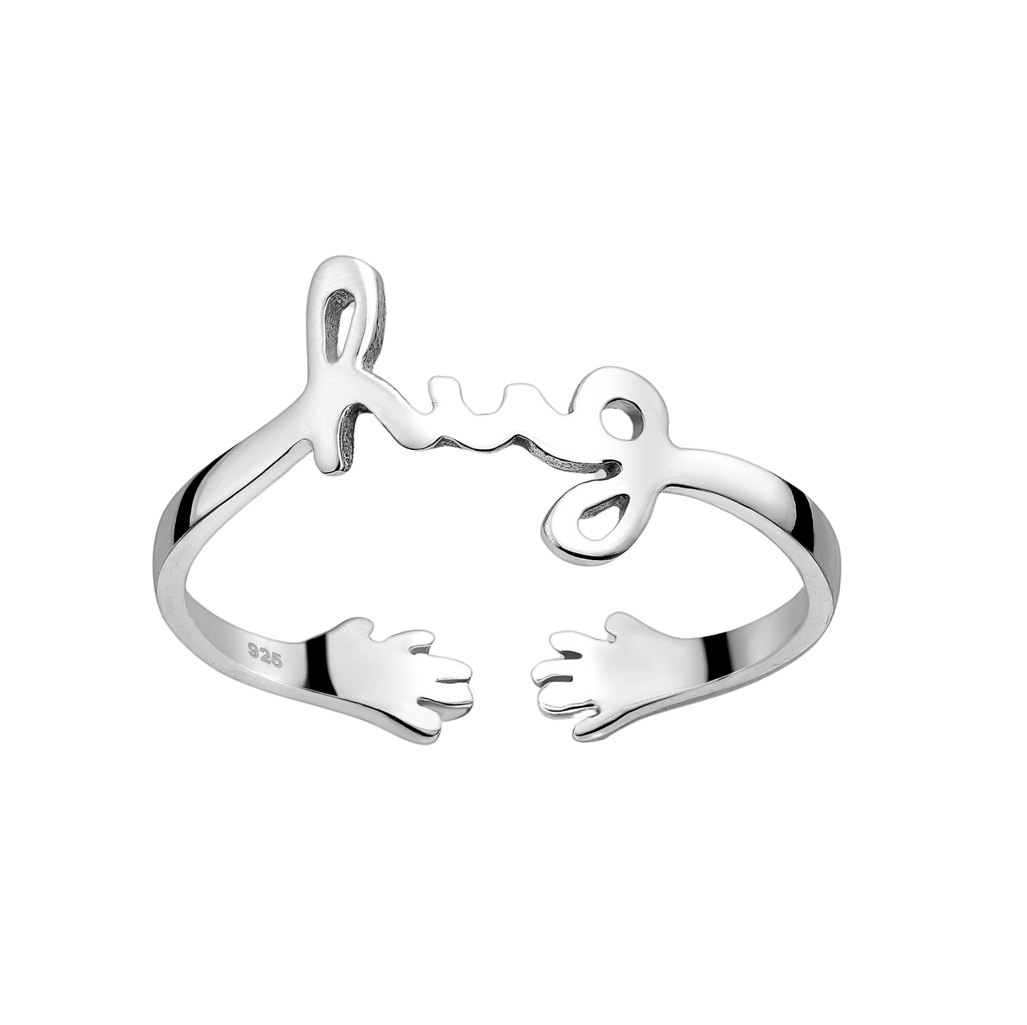 Sterling Silver 'Hug' Adjustable Ring