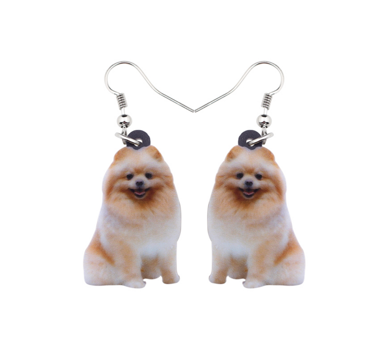 Beige Pomeranian Drop Earrings