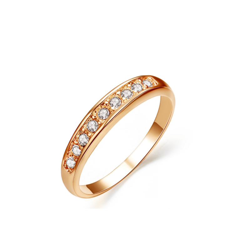 Rose Goldtone Cubic Zirconia Channel Set Ring