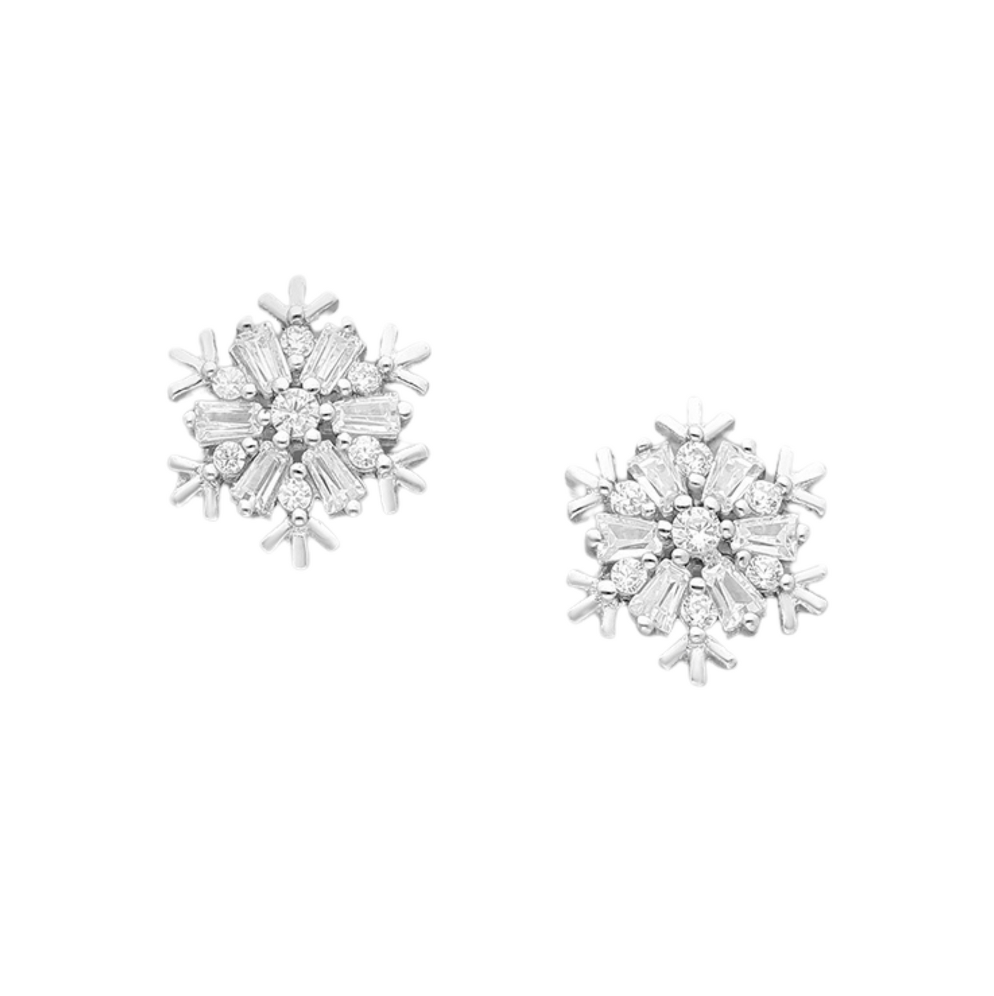 Holiday Gift Box With Moon Star Swarovski Crystal Stud Earrings