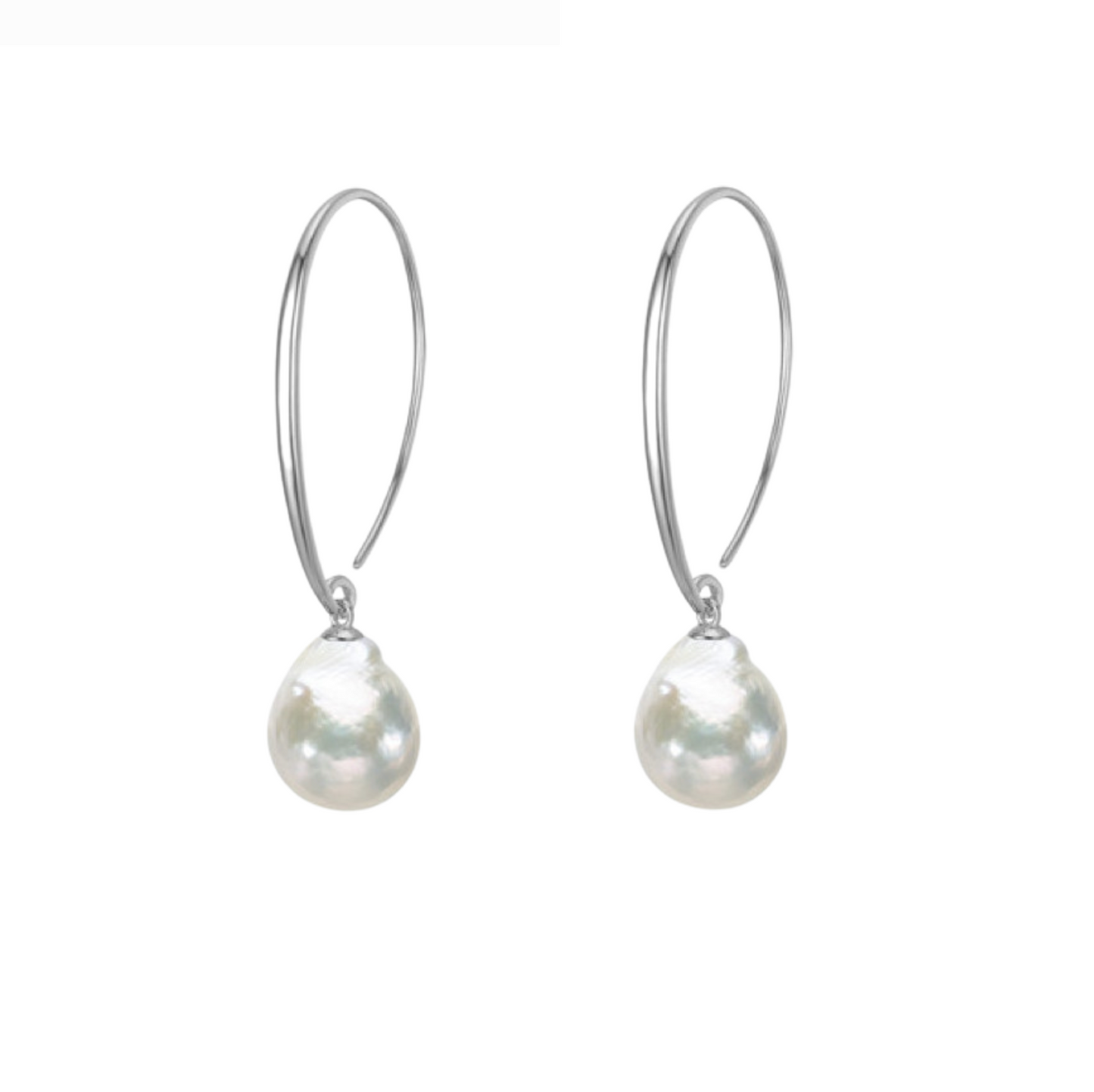 Elegant Sterling Silver Baroque Pearl Drop Earrings