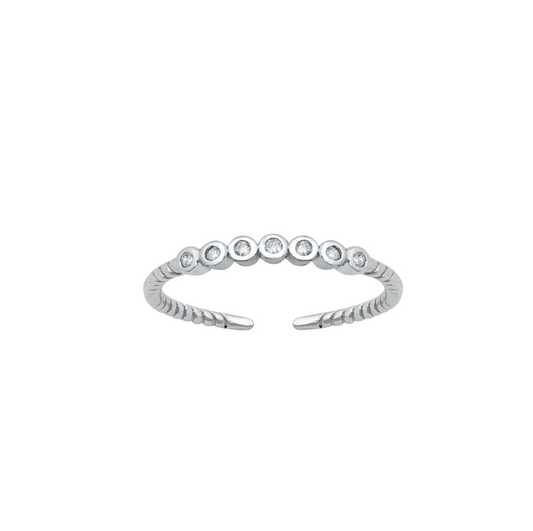 Sterling Silver Cubic Zirconia Toe Ring