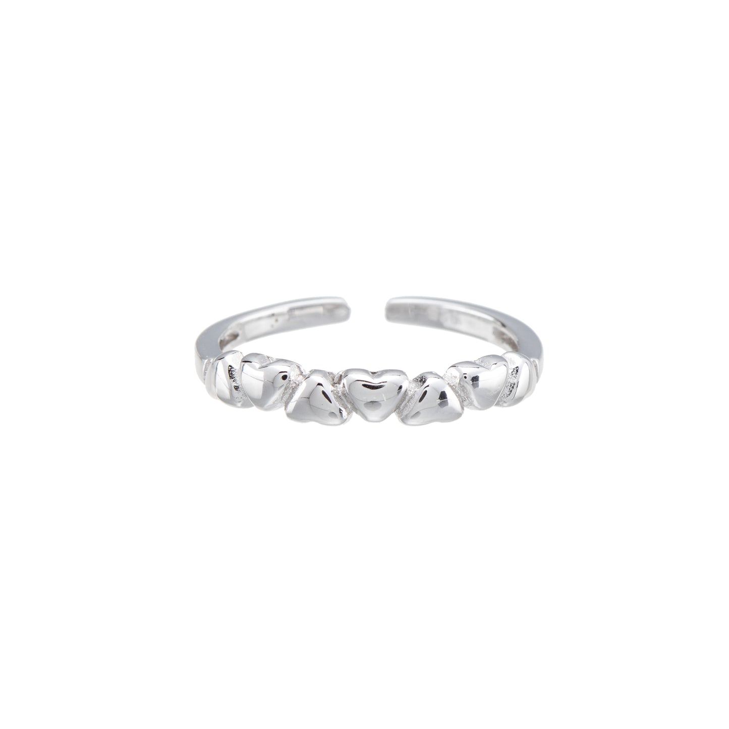 Sterling Silver Hearts Toe Ring