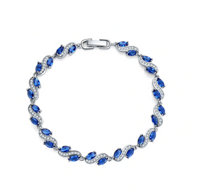 Blue & Clear Crystal Swirl Bracelet