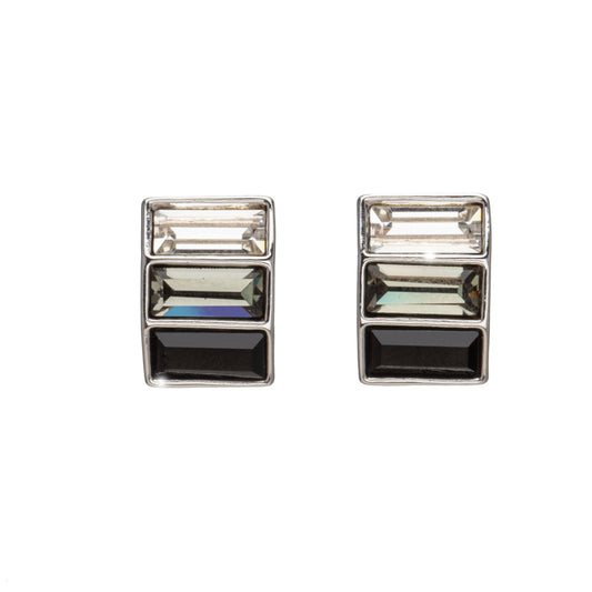 Silvernight Ombre Bar Stud Earrings With Swarovski Crystals