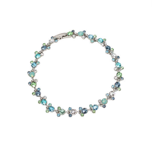 Blue Green Dainty Swarovski Crystal Bracelet