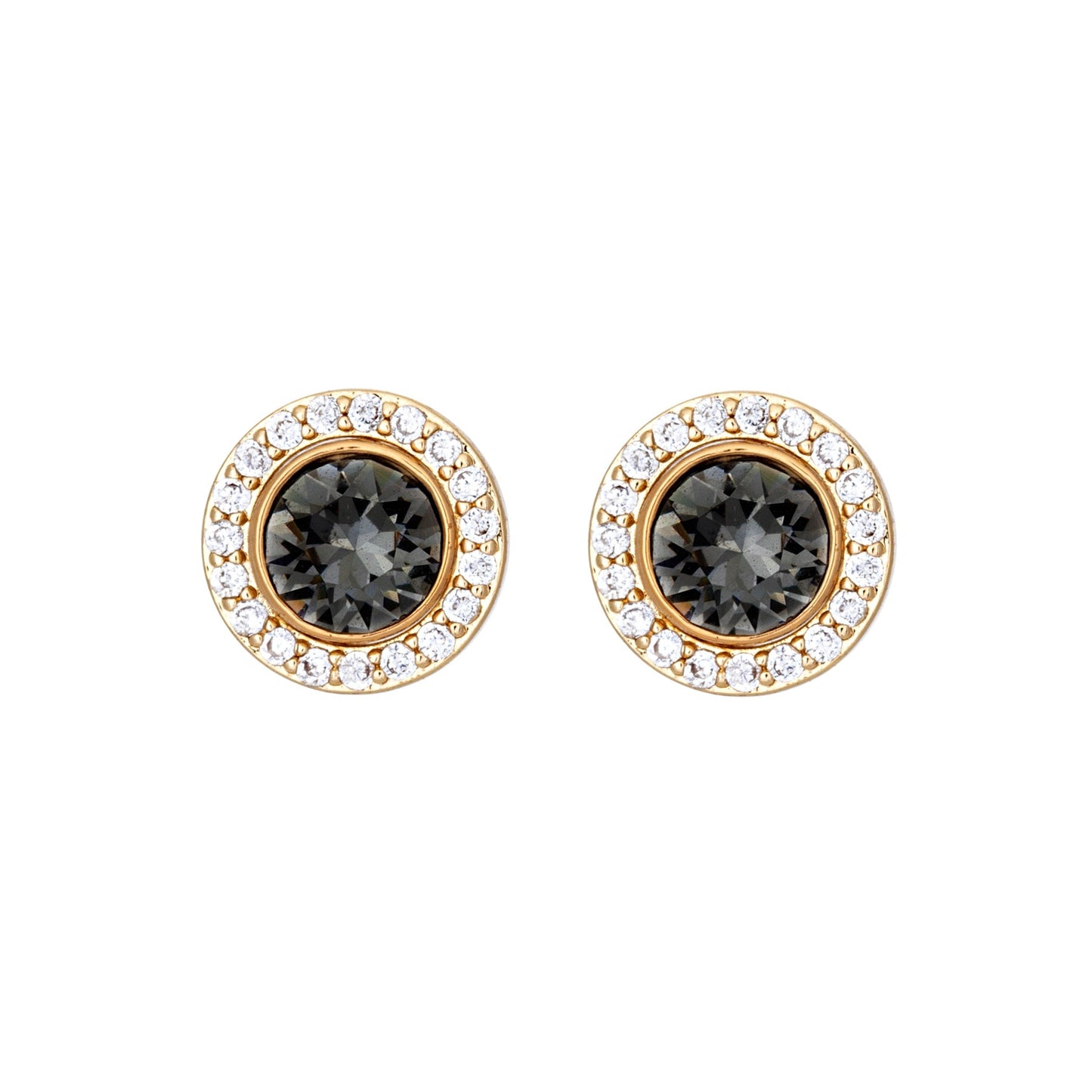 Goldtone & Crystal Two-in-One Halo Stud Earrings