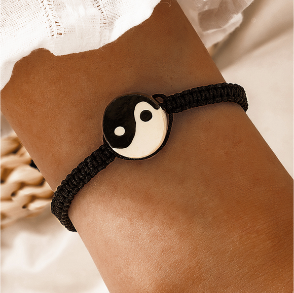 Black Adjustable Yin Yang Bracelet