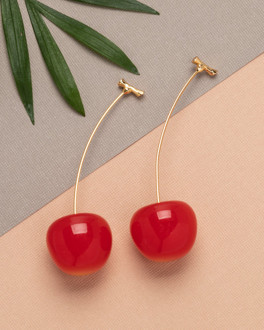 Red Cherry Drop Earrings