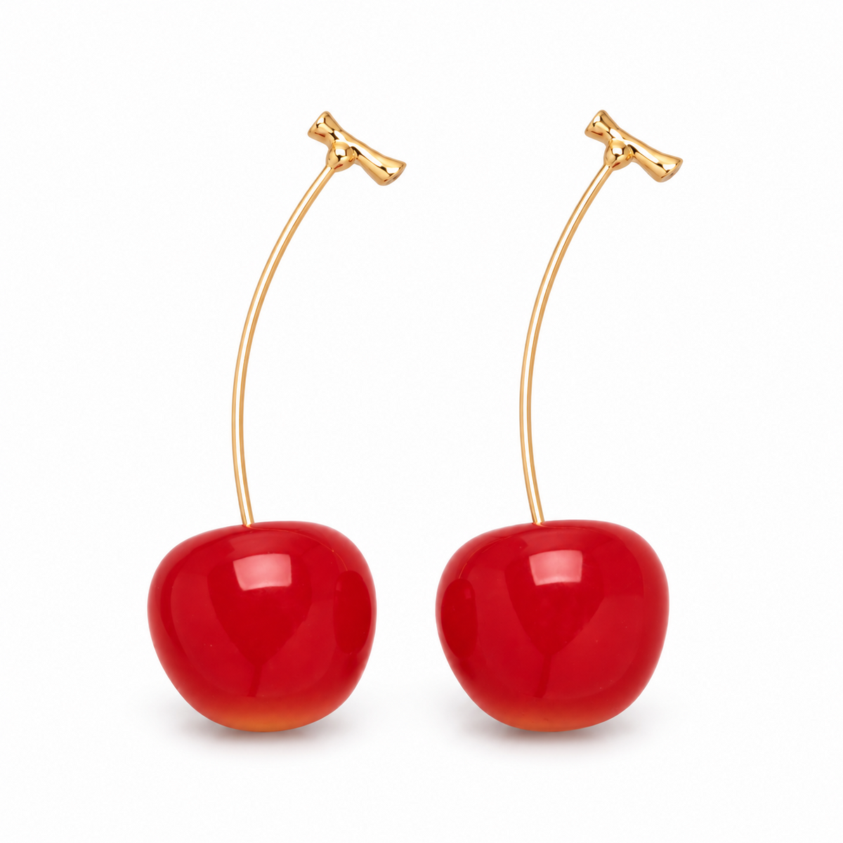 Red Cherry Drop Earrings — alternate view, SKU 71321-62