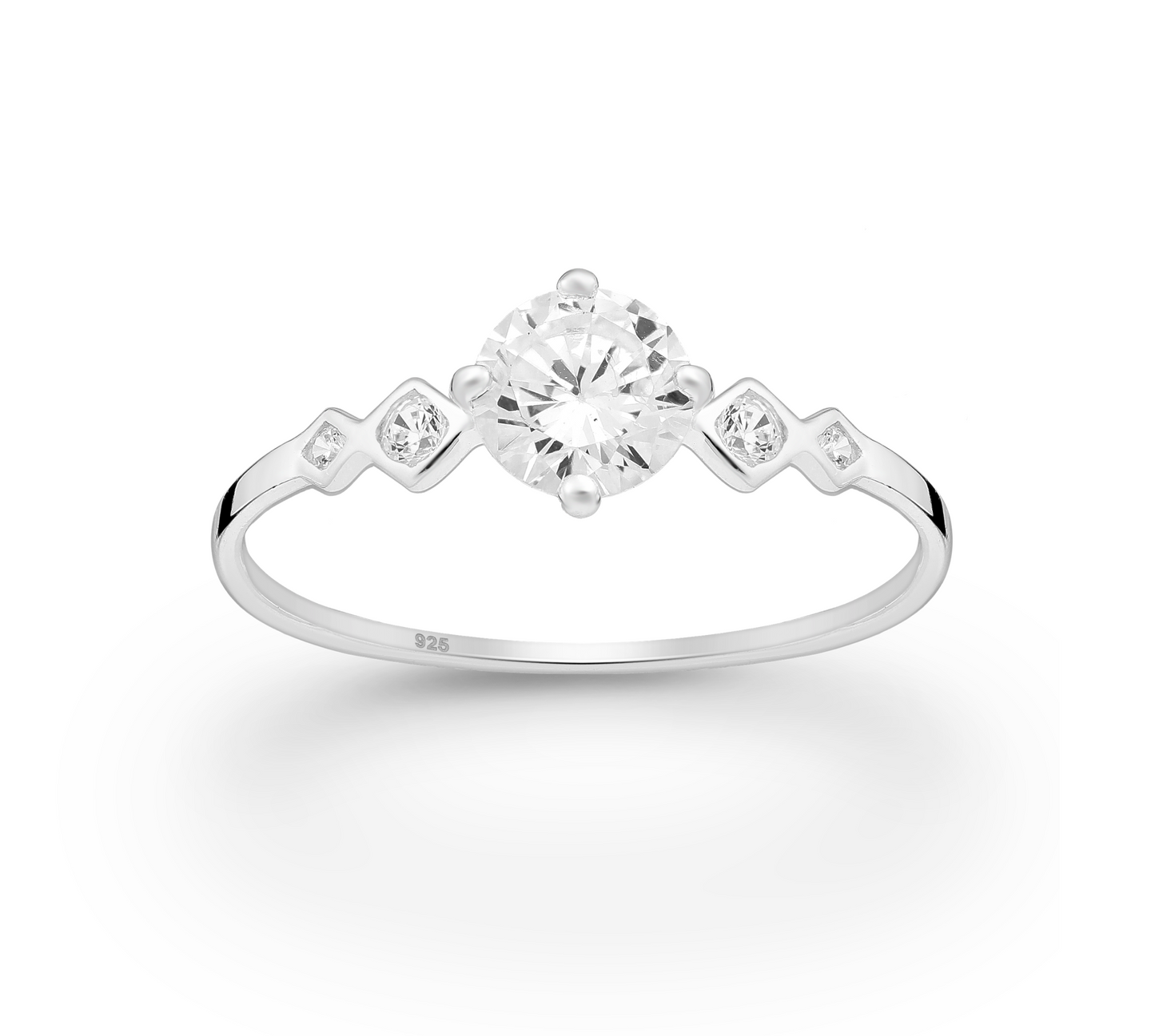 Sterling Silver & Cubic Zirconia Round-Cut Ring