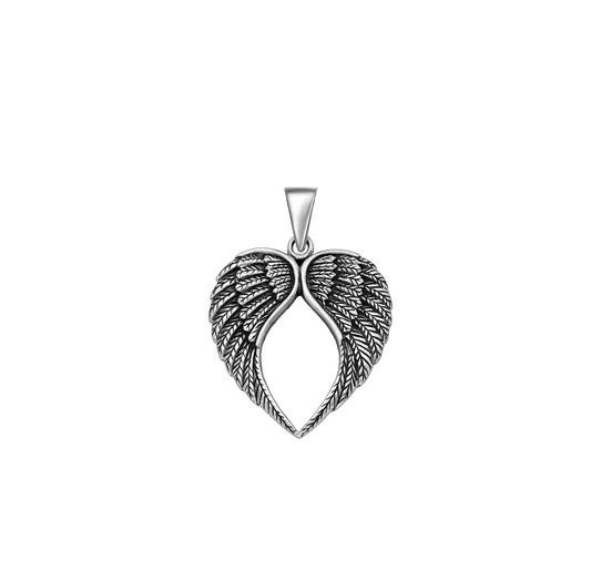 Sterling Silver Oxidized Wings Pendant