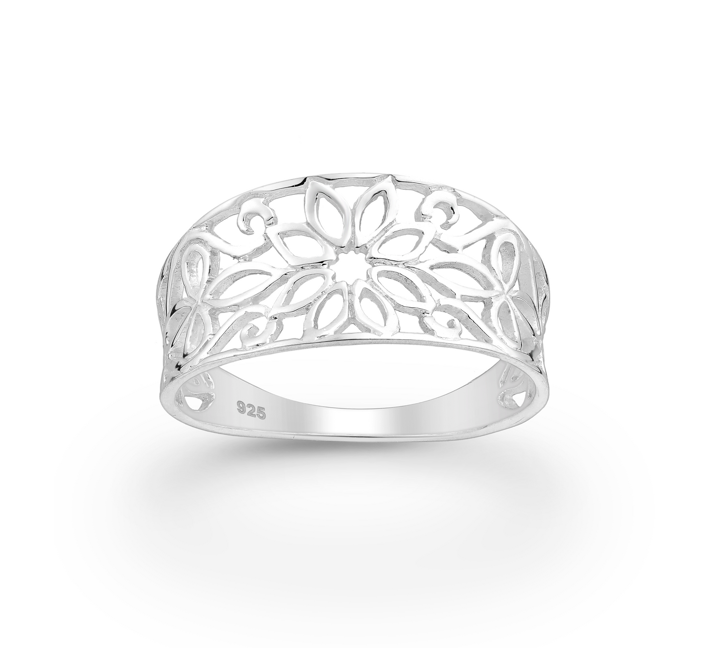 Sterling Silver Openwork Flower Ring