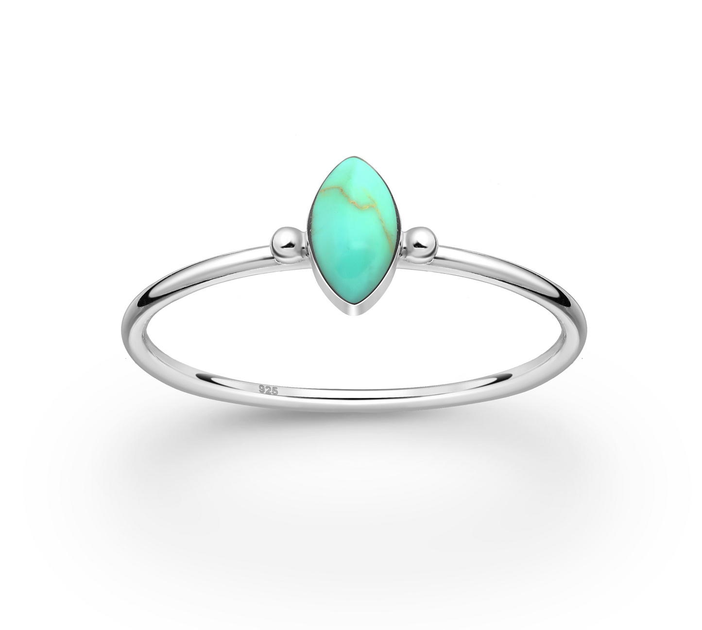 Reconstituted Turquoise & Sterling Marquise-cut Ring