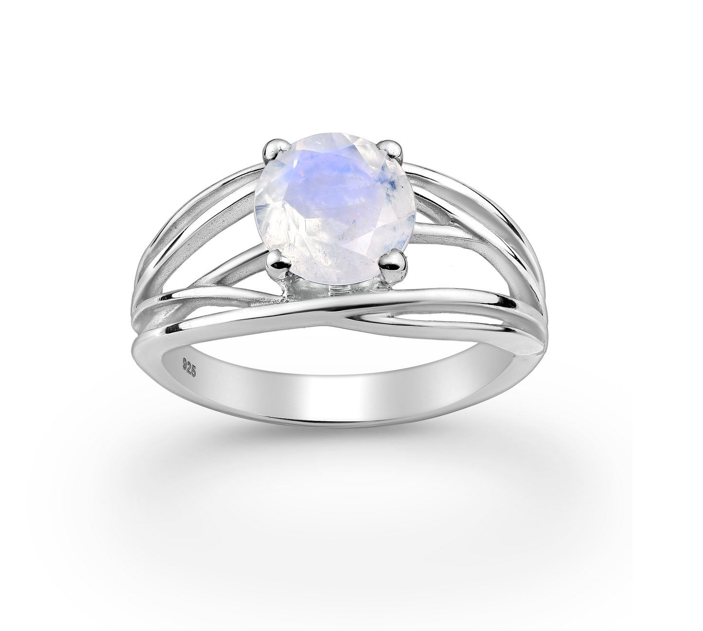 Moonstone Cubic Zirconia & Sterling Silver Ring