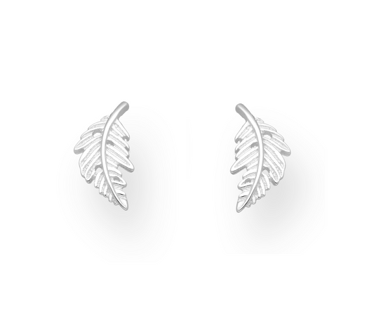 Sterling Silver Leaf Stud Earrings