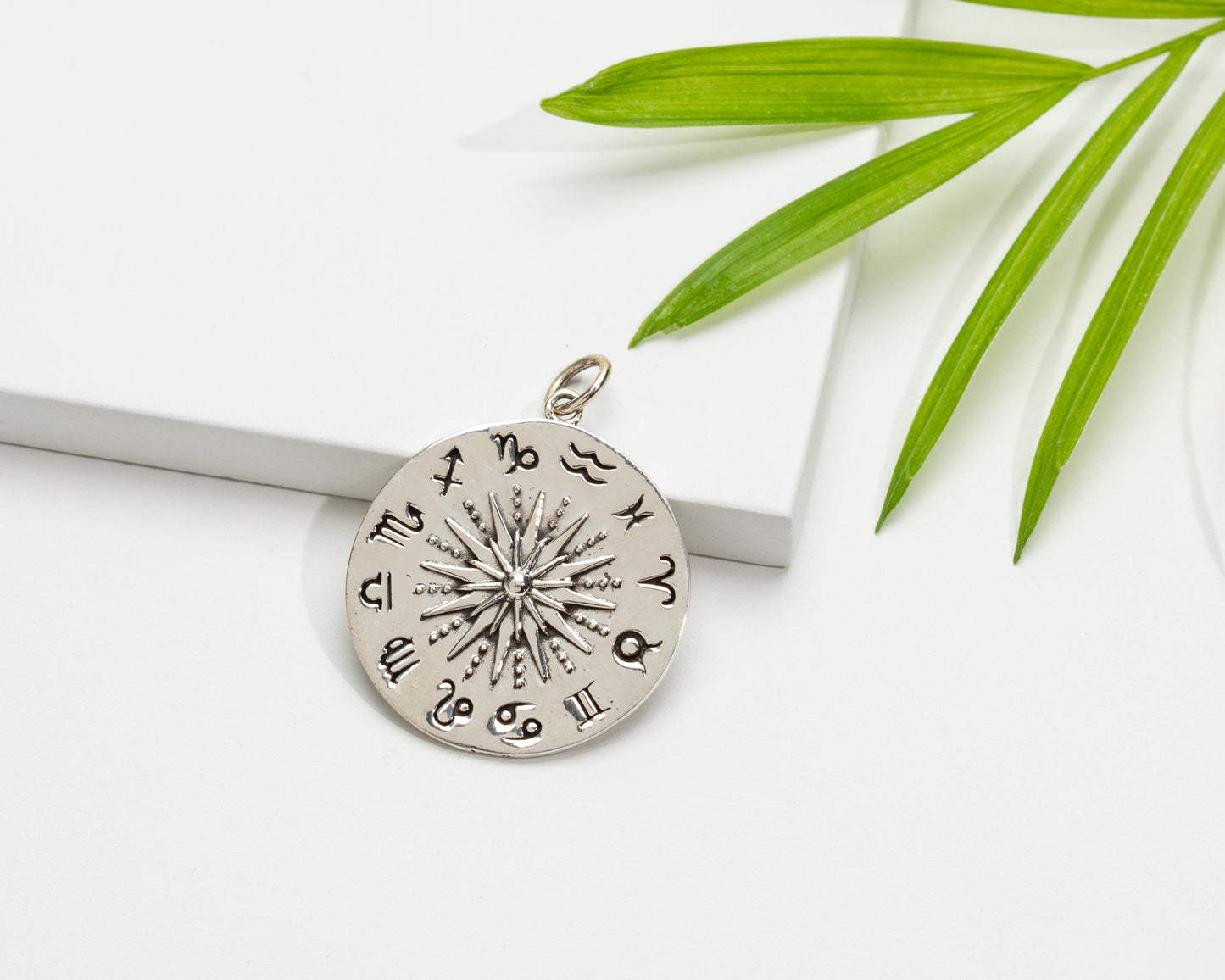 Sterling Silver Sun Zodiac Sign Pendant