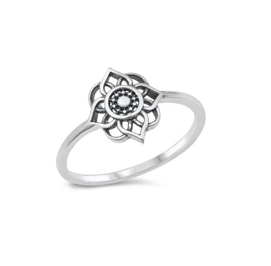 Sterling Silver Mandala Ring