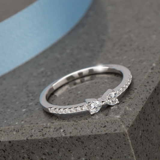 Cubic Zirconia & Sterling Silver Pave Bow Ring