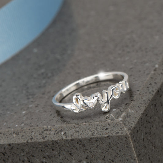 Sterling Silver 'I Love You' Ring