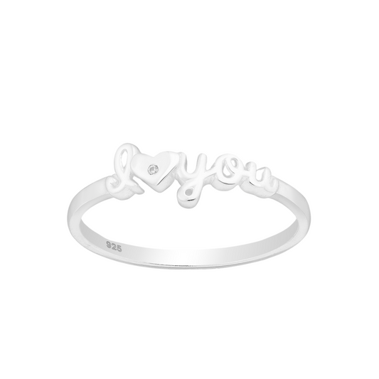 Sterling Silver 'I Love You' Ring