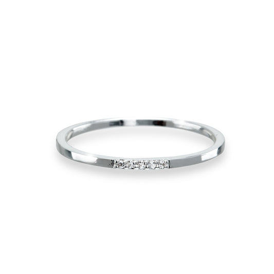 Cubic Zirconia & Sterling Silver Pavé Ring