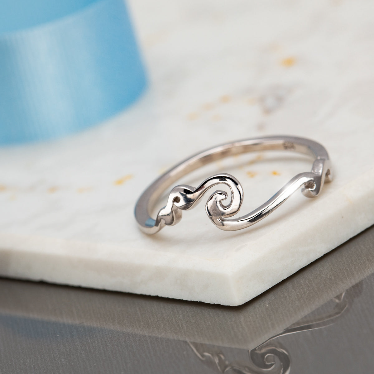 Sterling Silver Ocean Wave Ring