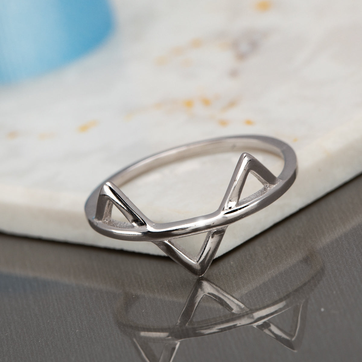 Sterling Silver Pointed Fox Face Ring