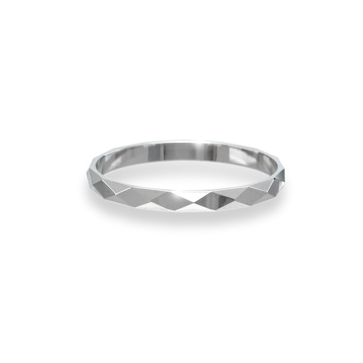 Sterling Silver Geometric Imprinted Band Ring