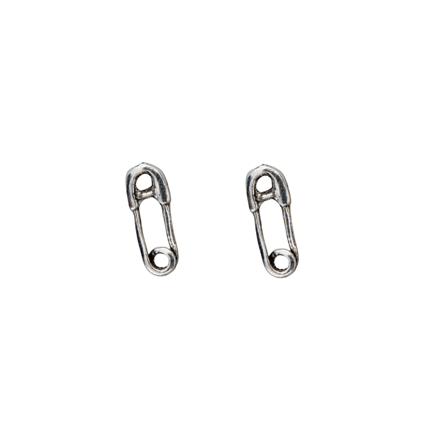 Sterling Silver Safety Pin Stud Earrings