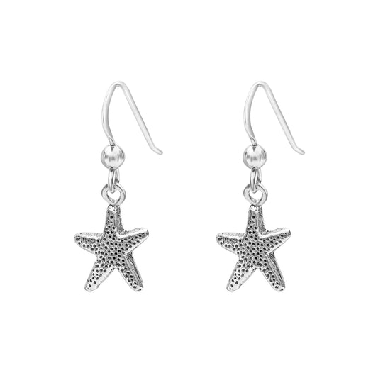 Sterling Silver Starfish Drop Earrings