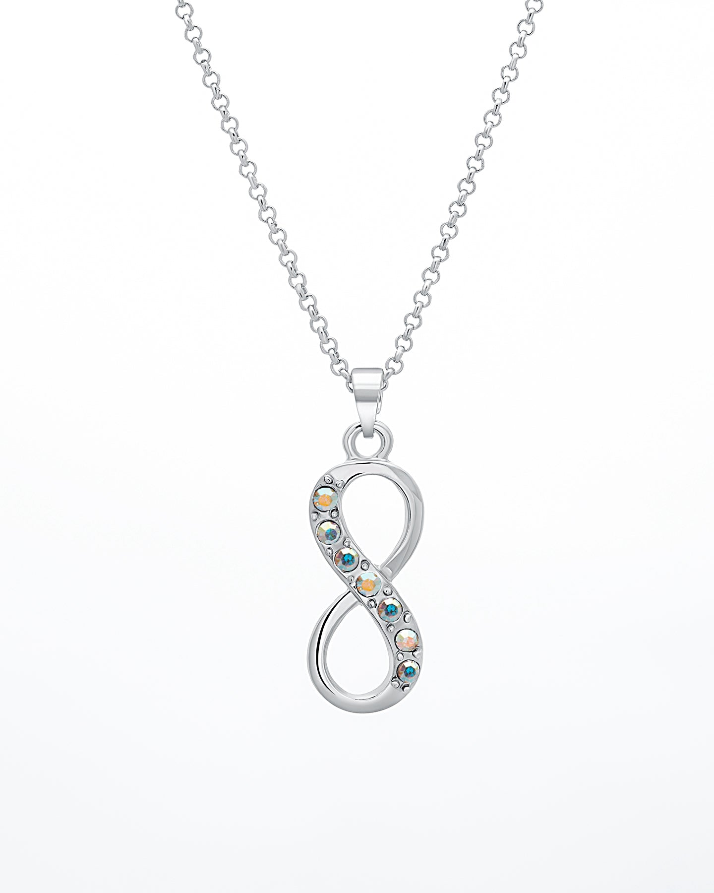 Vertical Crystal Infinity Pendant Necklace